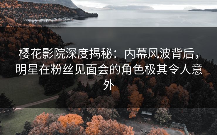 樱花影院深度揭秘：内幕风波背后，明星在粉丝见面会的角色极其令人意外